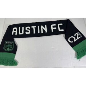 Austin FC Soccer Scarf Q2 Stadium Community Black Green Fringe MLS Game Day